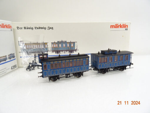 Märklin H0 4398 König-Ludwig-Zug Heizwagen + Servicewagen in OVP LE7395