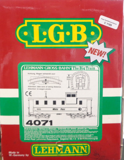 LGB Spur G 4071 White Pass Caboose mit Figur in OVP C1189 – Bild 3